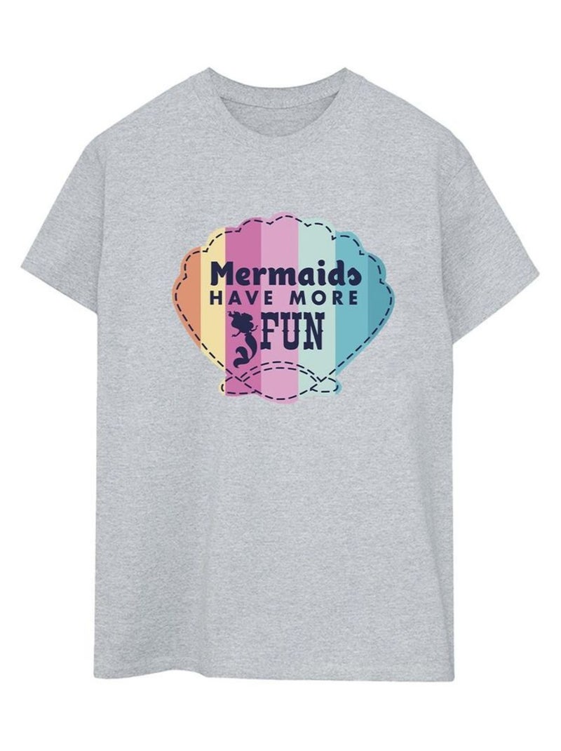 Disney - T-shirt THE LITTLE MERMAID FUN Gris chiné - Kiabi