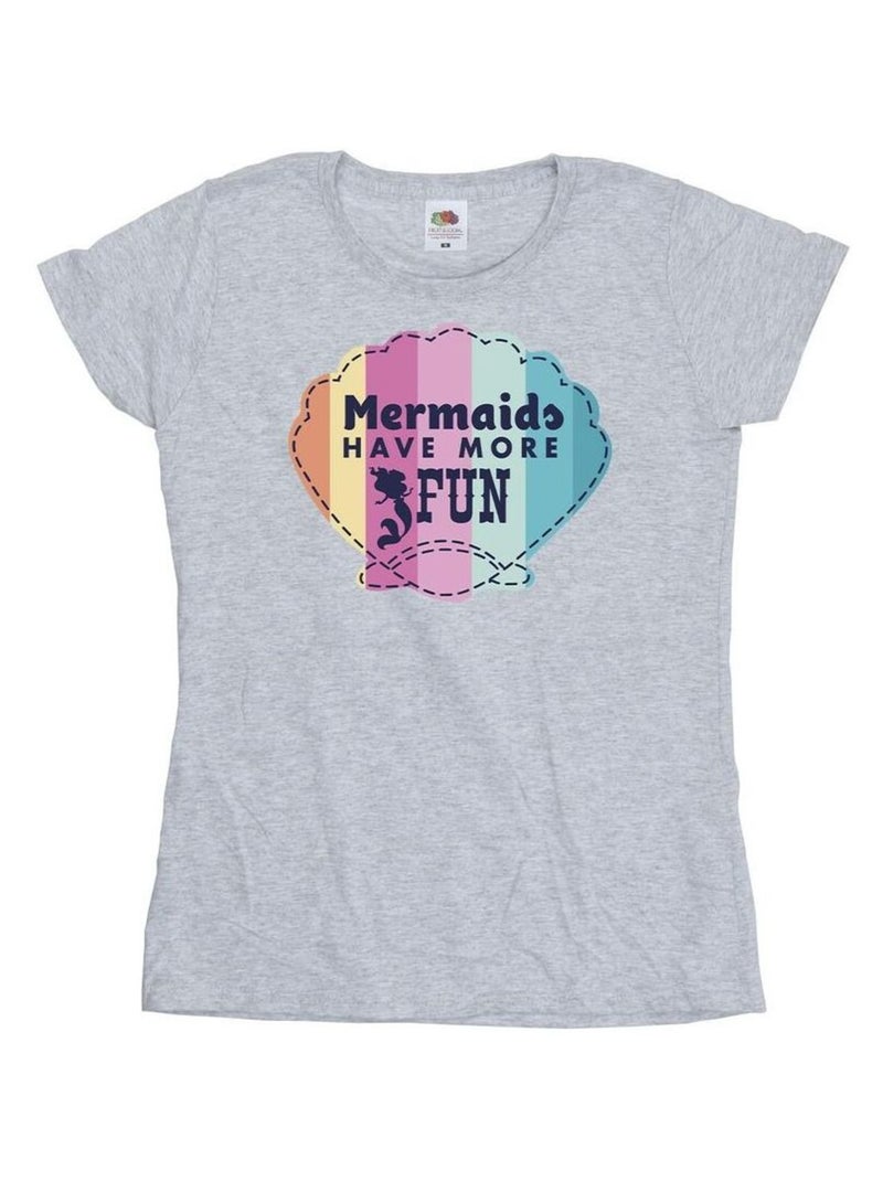 Disney - T-shirt THE LITTLE MERMAID FUN Gris chiné - Kiabi