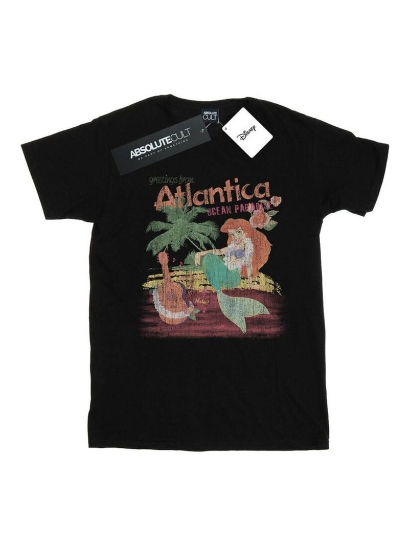 Disney - T-shirt THE LITTLE MERMAID GREETINGS FROM ATLANTICA Noir - Kiabi
