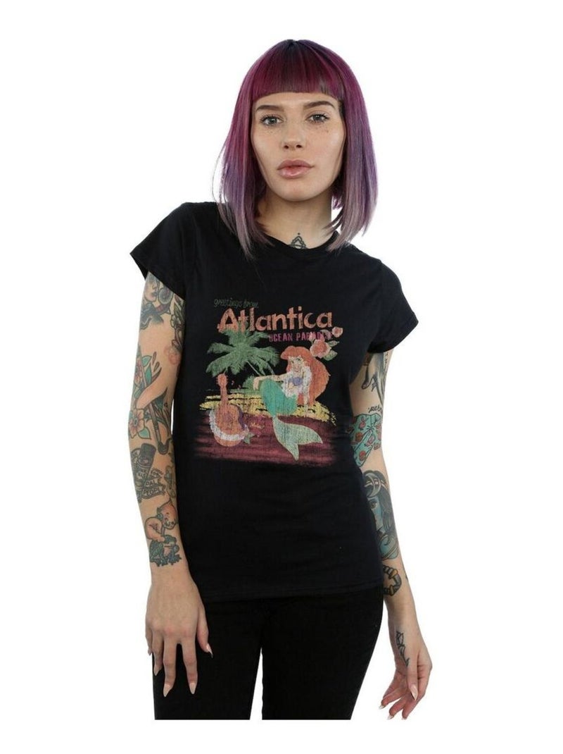 Disney - T-shirt THE LITTLE MERMAID GREETINGS FROM ATLANTICA Noir - Kiabi