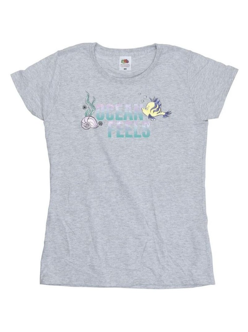 Disney - T-shirt THE LITTLE MERMAID Gris chiné - Kiabi