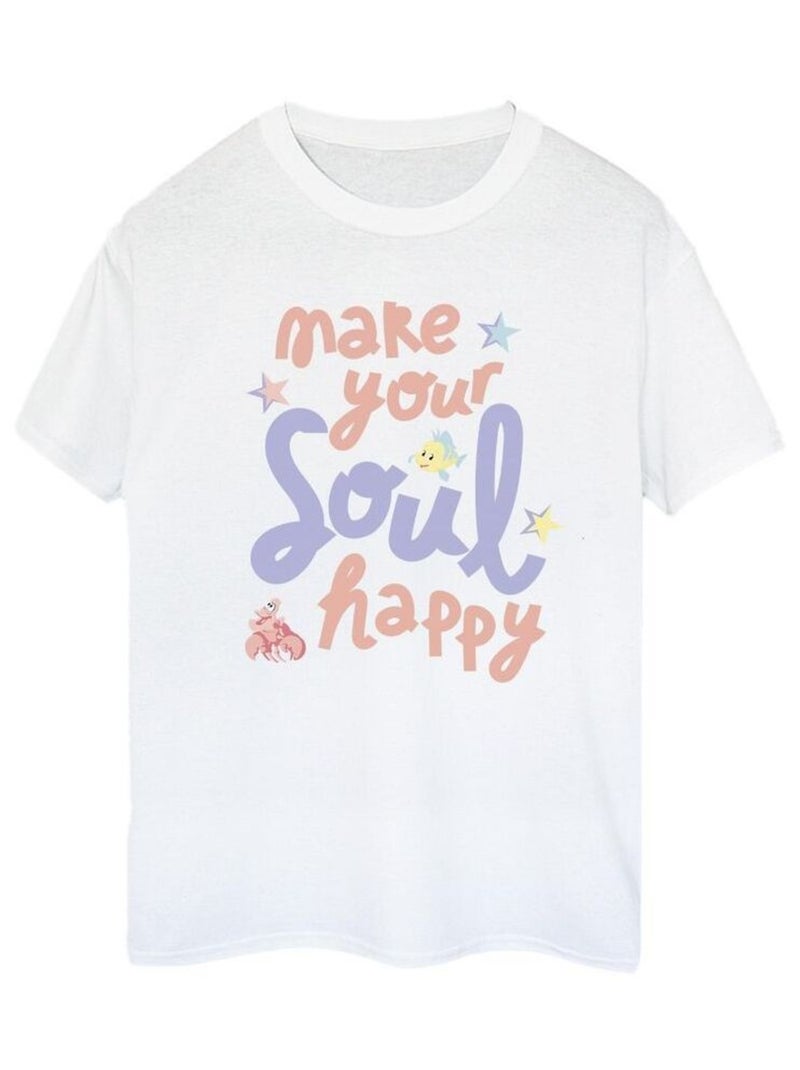 Disney - T-shirt THE LITTLE MERMAID HAPPY Blanc - Kiabi
