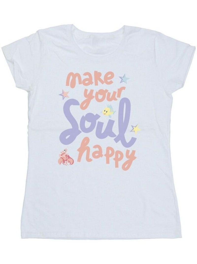 Disney - T-shirt THE LITTLE MERMAID HAPPY Blanc - Kiabi
