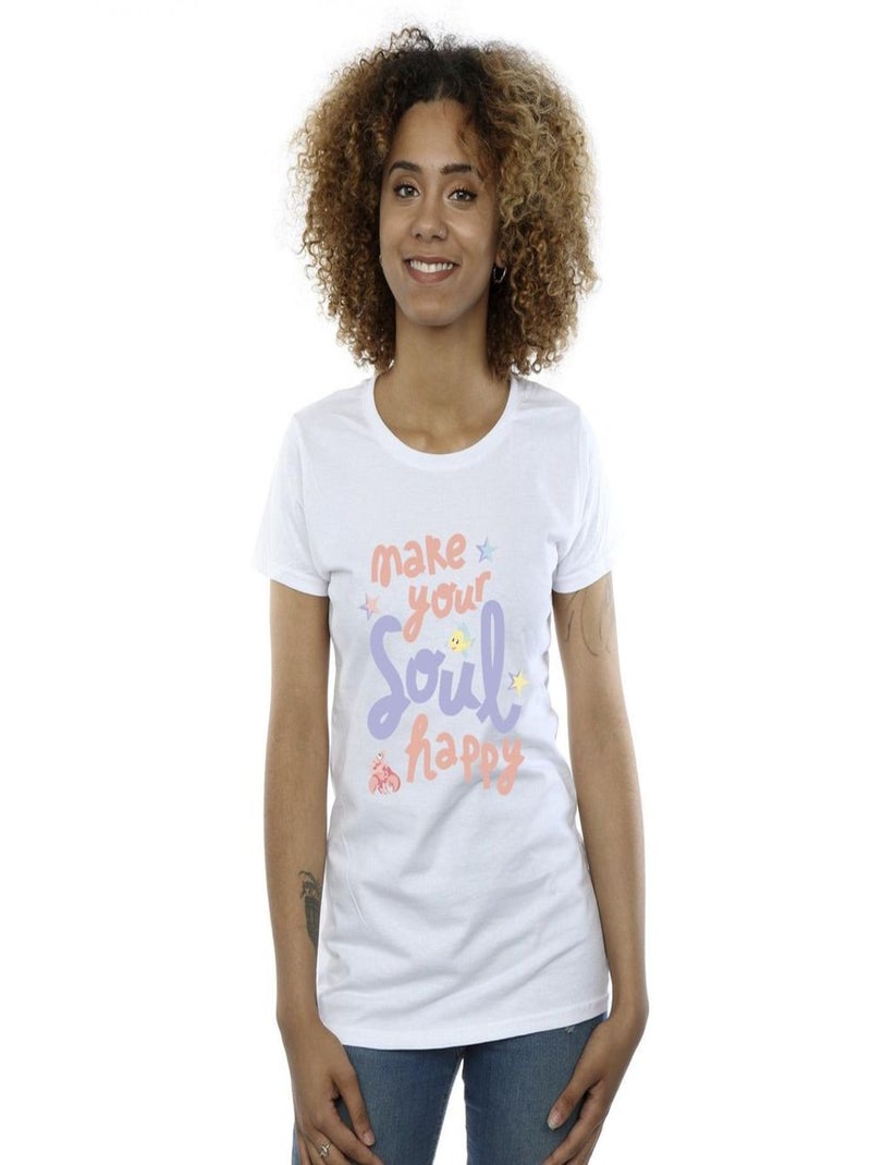 Disney - T-shirt THE LITTLE MERMAID HAPPY Blanc - Kiabi