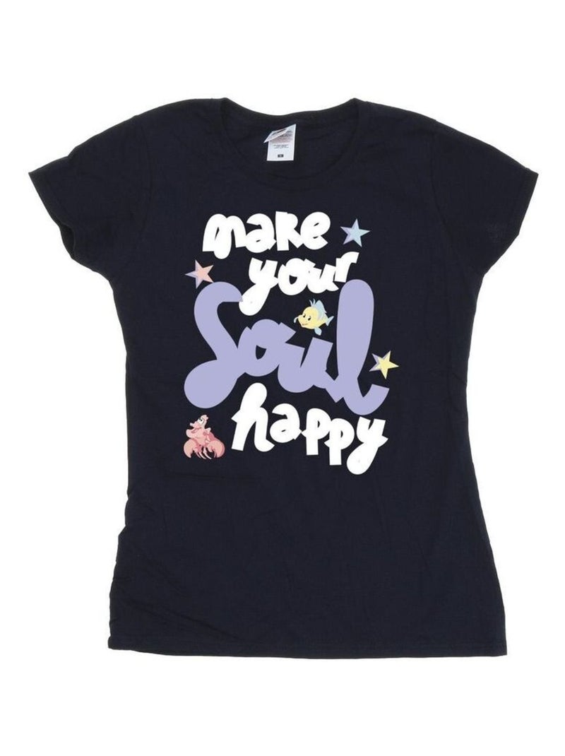 Disney - T-shirt THE LITTLE MERMAID HAPPY Bleu marine - Kiabi