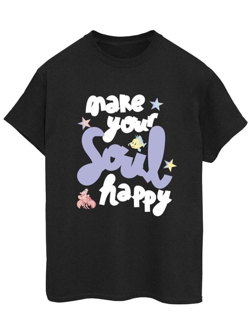 Disney - T-shirt THE LITTLE MERMAID HAPPY Noir - Kiabi