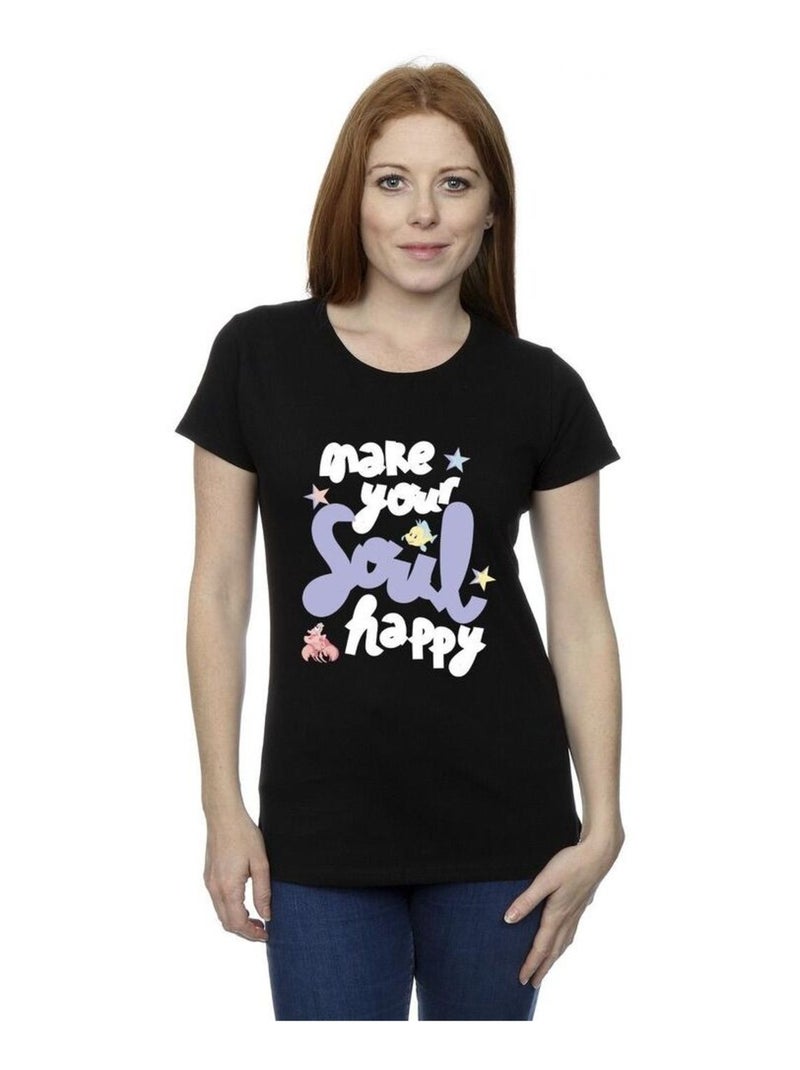 Disney - T-shirt THE LITTLE MERMAID HAPPY Noir - Kiabi