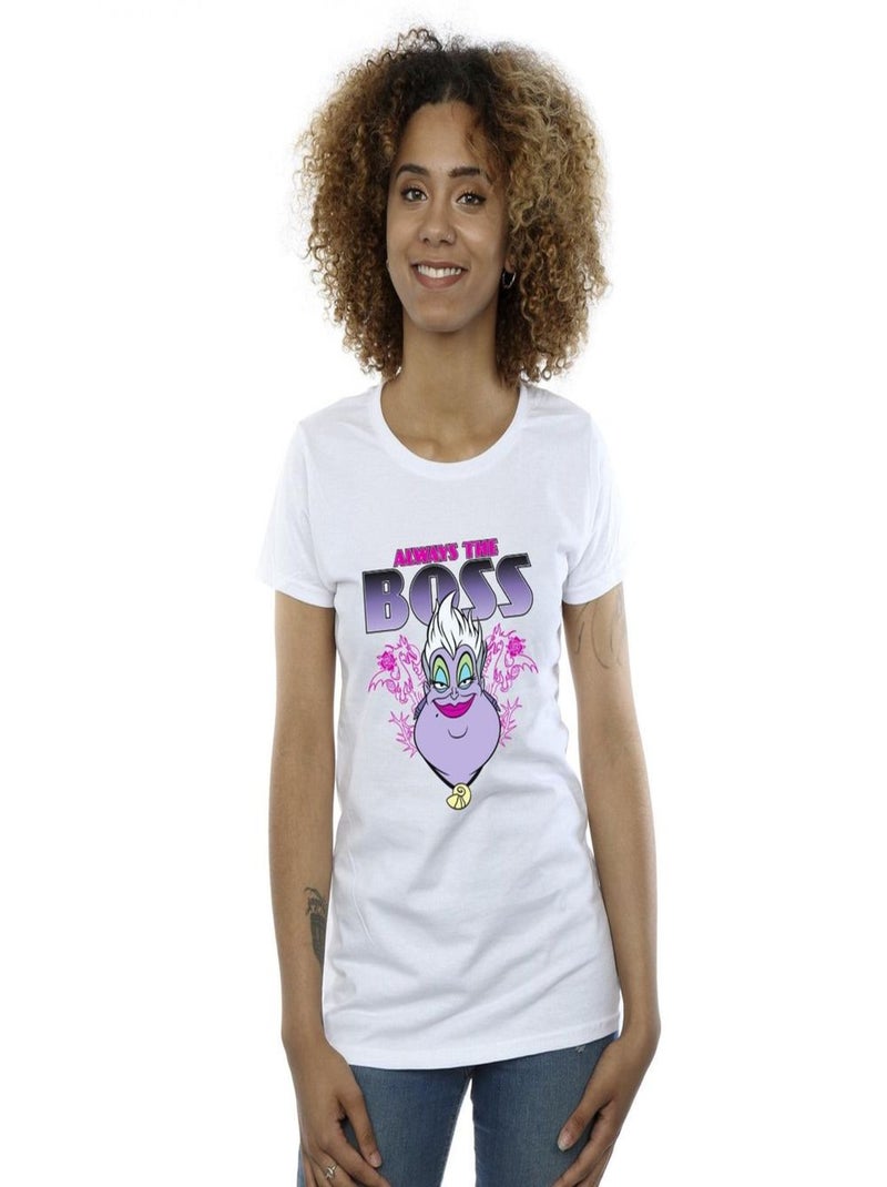 Disney - T-shirt THE LITTLE MERMAID MUM IS THE BOSS Blanc - Kiabi