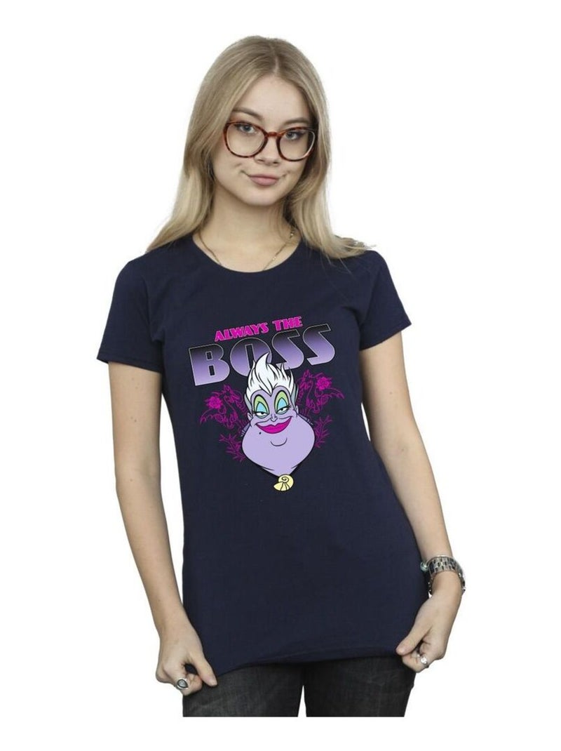 Disney - T-shirt THE LITTLE MERMAID MUM IS THE BOSS Bleu marine - Kiabi