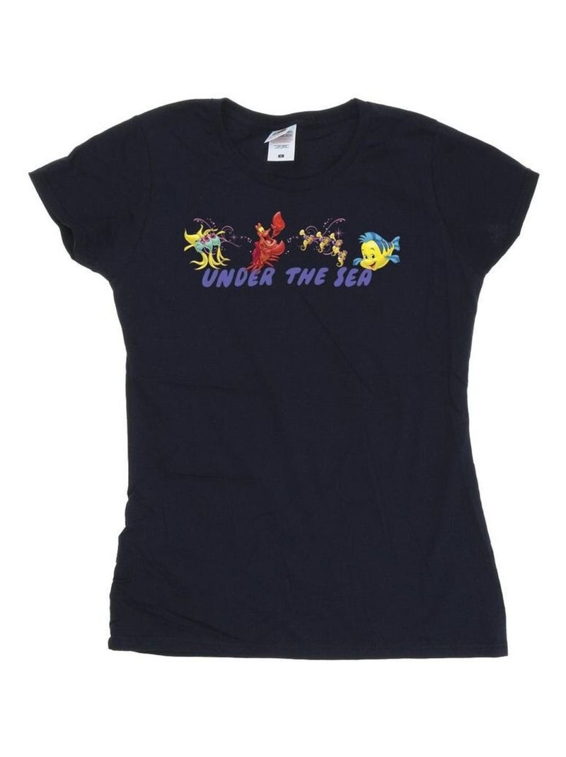 Disney - T-shirt THE LITTLE MERMAID UNDER THE SEA Bleu marine - Kiabi