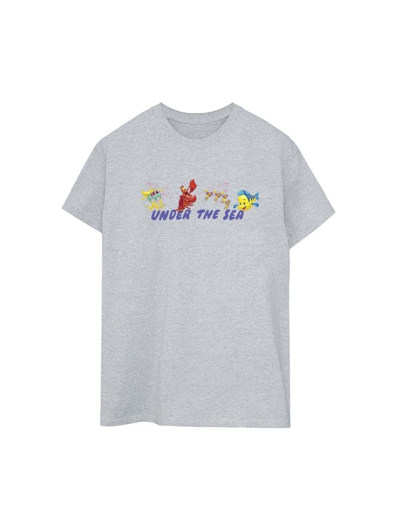 Disney - T-shirt THE LITTLE MERMAID UNDER THE SEA Gris chiné - Kiabi