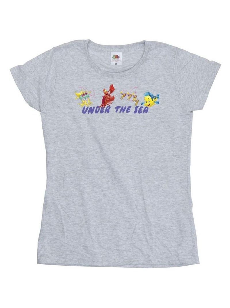 Disney - T-shirt THE LITTLE MERMAID UNDER THE SEA Gris chiné - Kiabi
