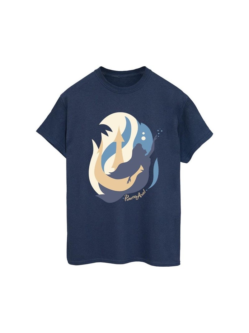 Disney - T-shirt THE LITTLE MERMAIDS Bleu marine - Kiabi