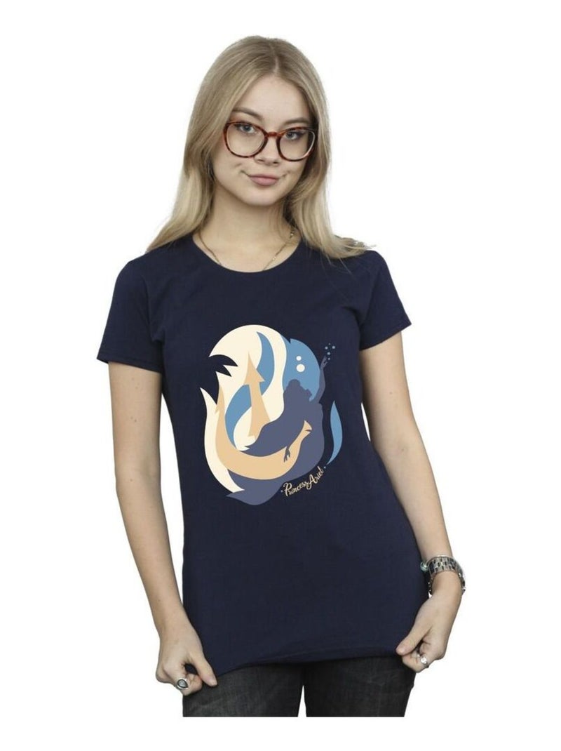 Disney - T-shirt THE LITTLE MERMAIDS Bleu marine - Kiabi