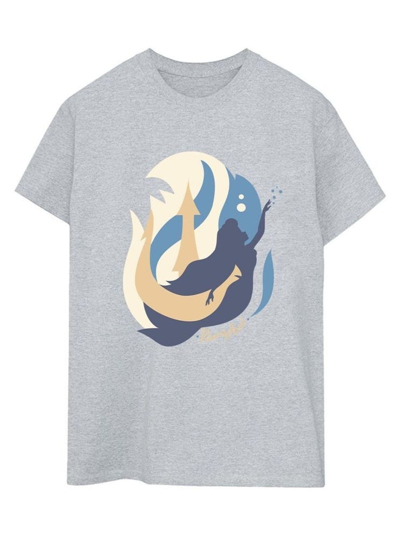 Disney - T-shirt THE LITTLE MERMAIDS Gris chiné - Kiabi