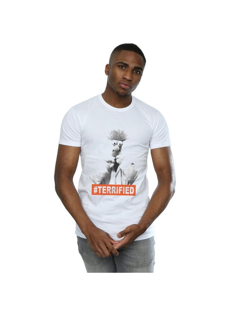 Disney - T-shirt THE MUPPETS BEAKER TERRIFIED Blanc - Kiabi