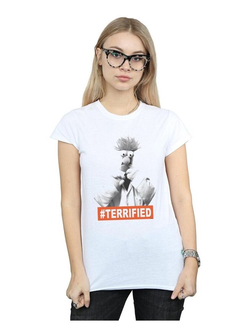 Disney - T-shirt THE MUPPETS BEAKER TERRIFIED Blanc - Kiabi