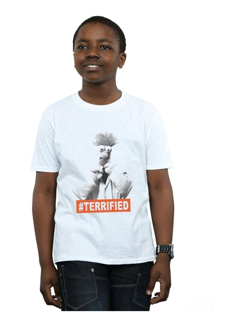 Disney - T-shirt THE MUPPETS BEAKER TERRIFIED Blanc - Kiabi