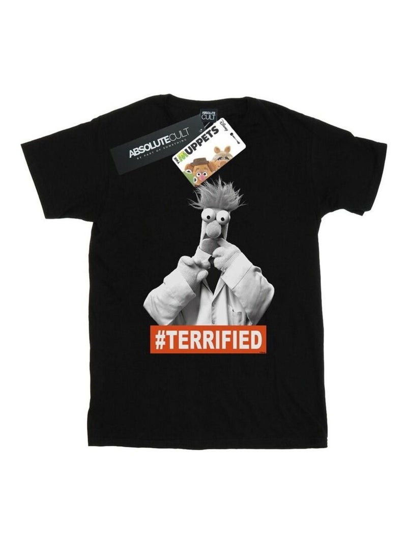 Disney - T-shirt THE MUPPETS BEAKER TERRIFIED Noir - Kiabi