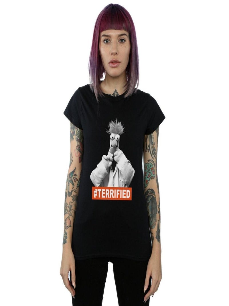 Disney - T-shirt THE MUPPETS BEAKER TERRIFIED Noir - Kiabi