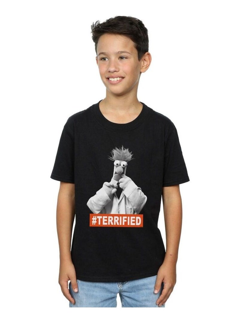 Disney - T-shirt THE MUPPETS BEAKER TERRIFIED Noir - Kiabi