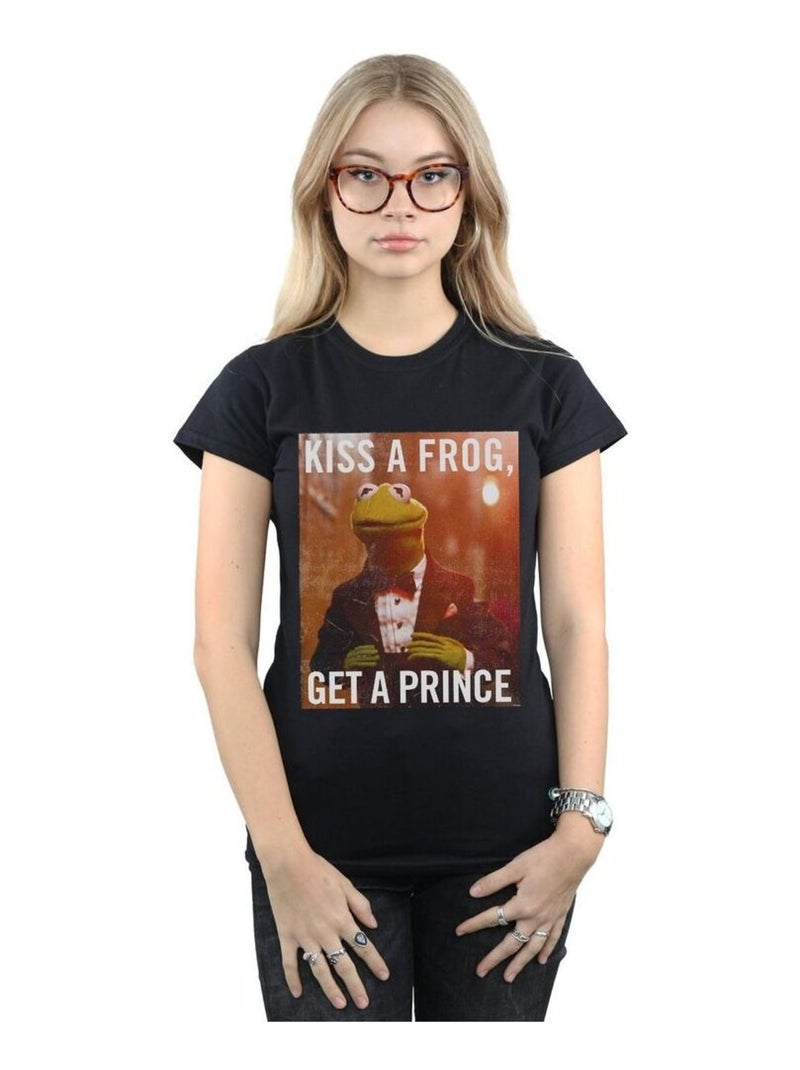 Disney - T-shirt THE MUPPETS KISS A FROG GET A PRINCE Noir - Kiabi