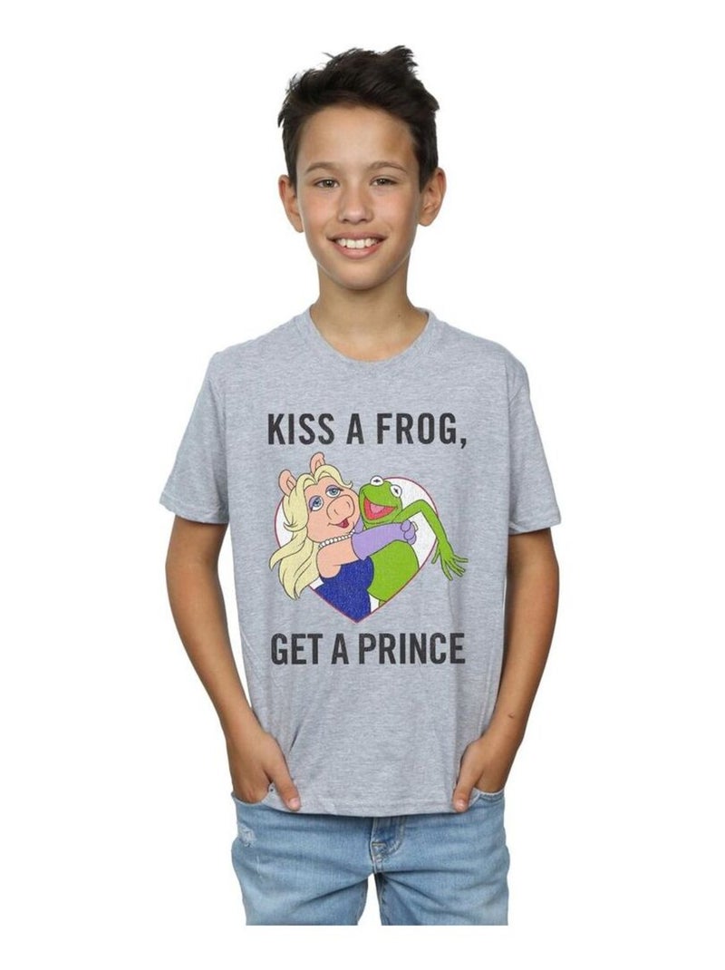 Disney - T-shirt THE MUPPETS KISS A FROG Gris chiné - Kiabi