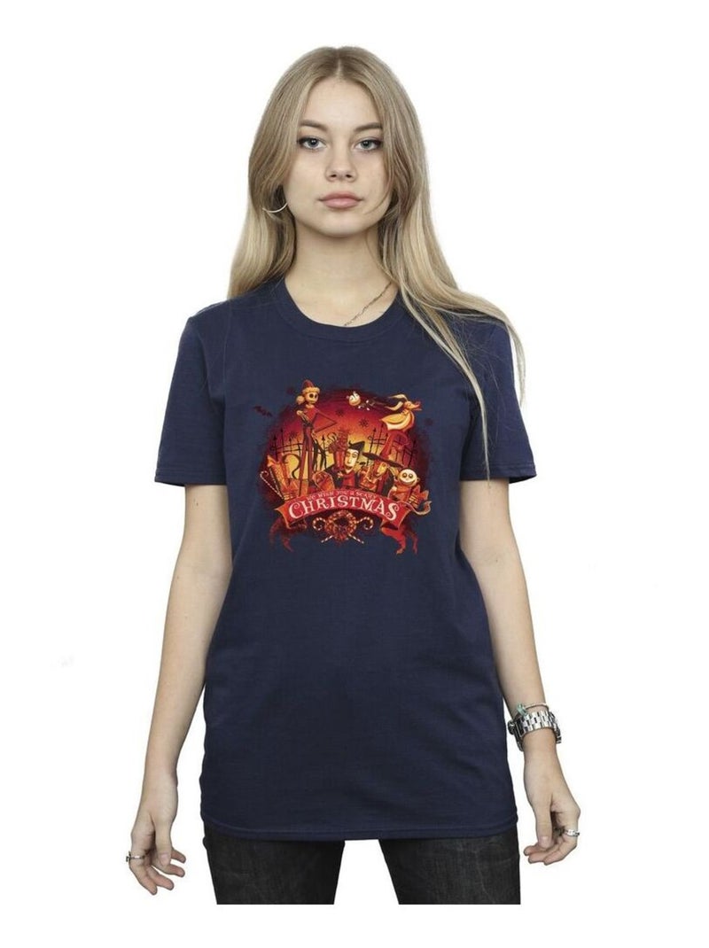 Disney - T-shirt THE NIGHTMARE BEFORE CHRISTMAS Bleu marine - Kiabi