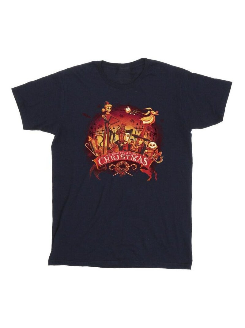 Disney - T-shirt THE NIGHTMARE BEFORE CHRISTMAS Bleu marine - Kiabi
