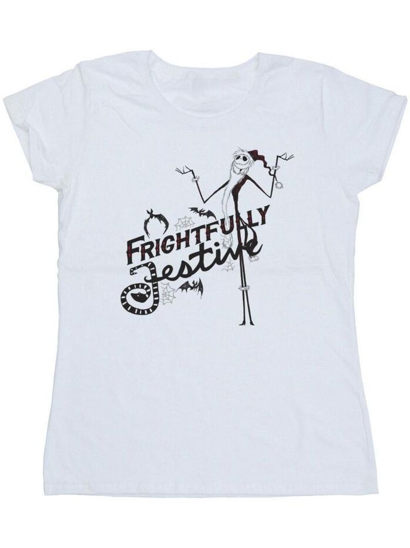 Disney - T-shirt THE NIGHTMARE BEFORE CHRISTMAS FRIGHTFULLY Blanc - Kiabi