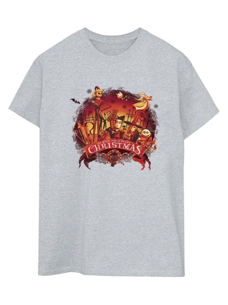 Disney - T-shirt THE NIGHTMARE BEFORE CHRISTMAS Gris chiné - Kiabi