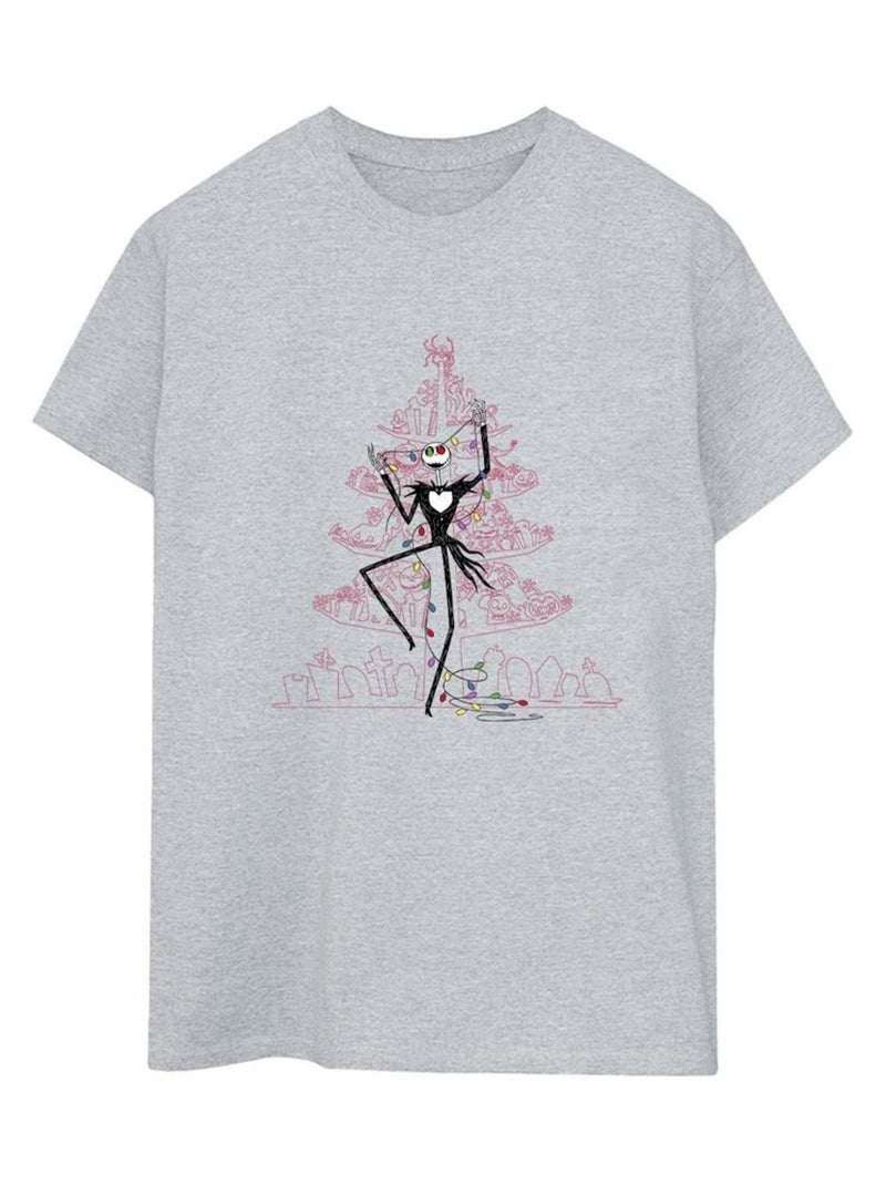 Disney - T-shirt THE NIGHTMARE BEFORE CHRISTMAS Gris chiné - Kiabi