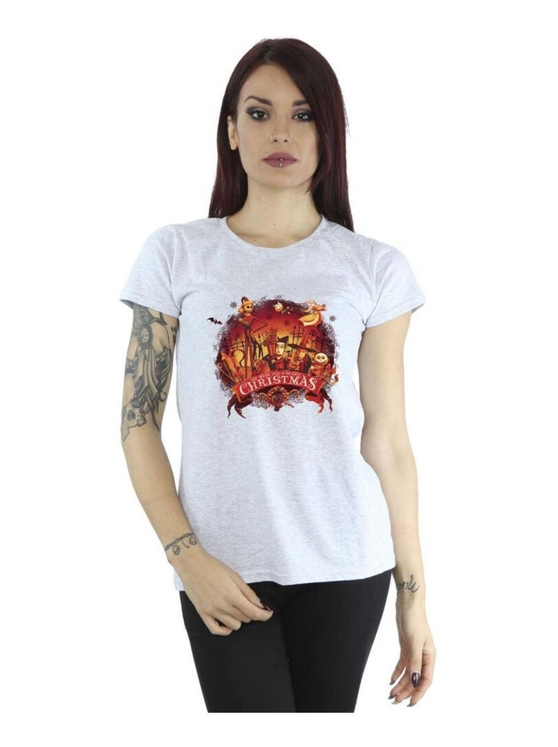 Disney - T-shirt THE NIGHTMARE BEFORE CHRISTMAS Gris chiné - Kiabi
