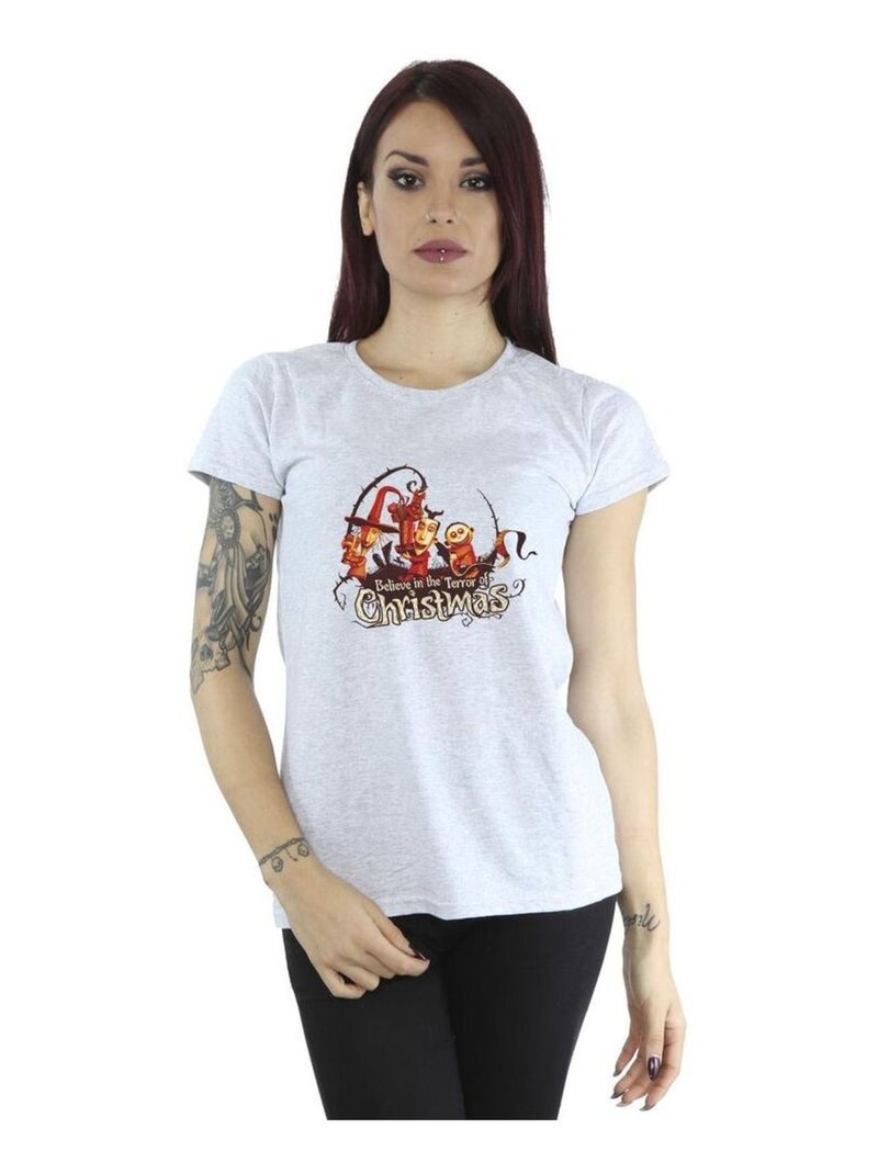 Disney - T-shirt THE NIGHTMARE BEFORE CHRISTMAS Gris chiné - Kiabi