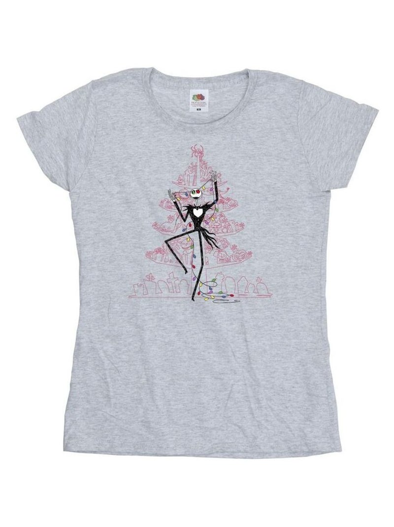 Disney - T-shirt THE NIGHTMARE BEFORE CHRISTMAS Gris chiné - Kiabi