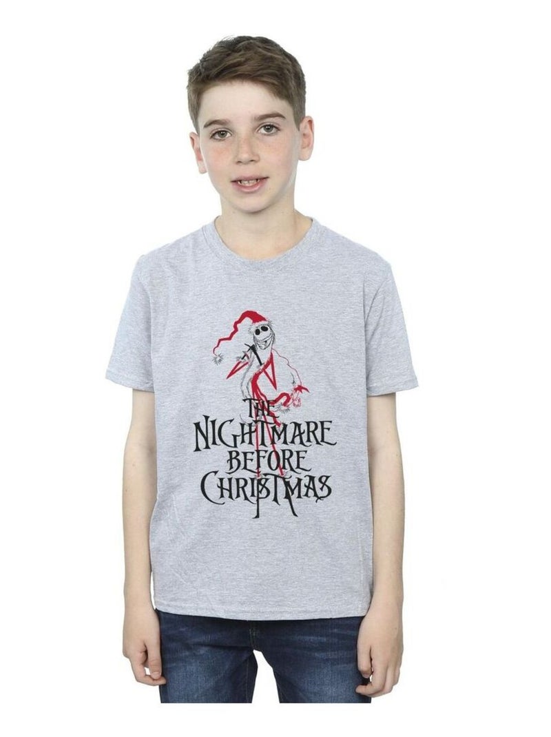 Disney - T-shirt THE NIGHTMARE BEFORE CHRISTMAS Gris chiné - Kiabi