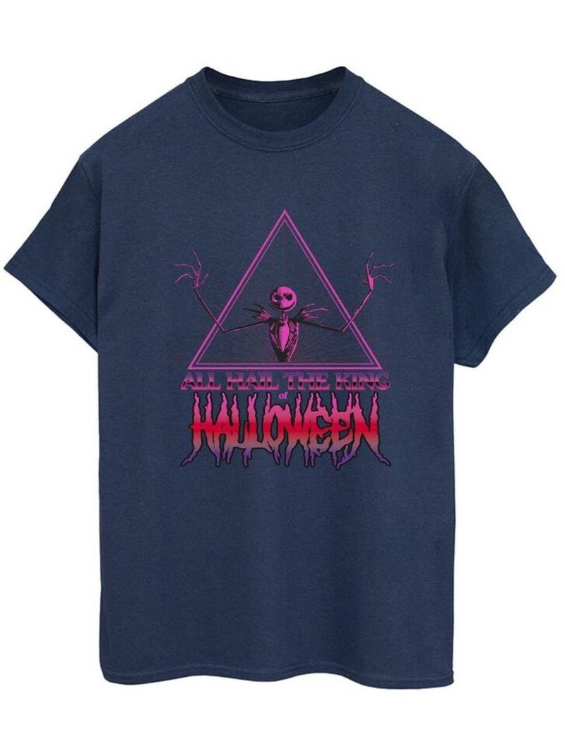 Disney - T-shirt THE NIGHTMARE BEFORE CHRISTMAS HALLOWEEN KING Bleu marine - Kiabi