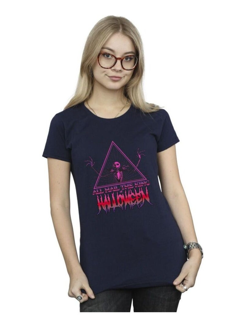 Disney - T-shirt THE NIGHTMARE BEFORE CHRISTMAS HALLOWEEN KING Bleu marine - Kiabi