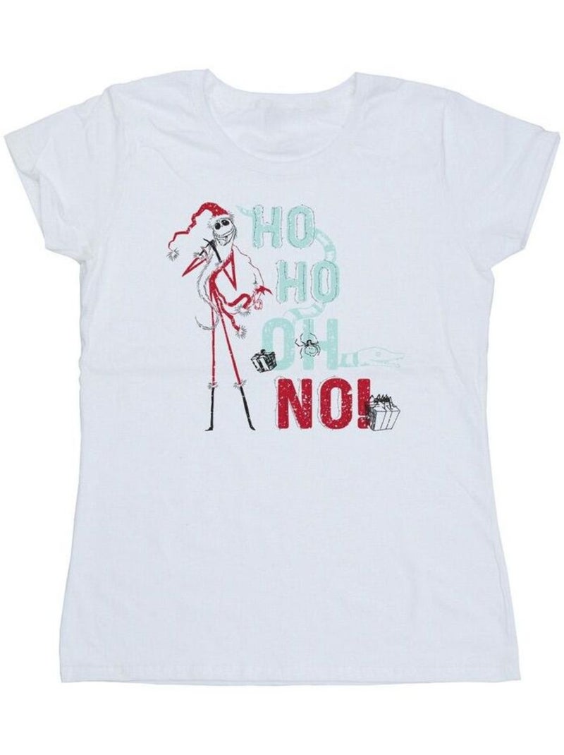 Disney - T-shirt THE NIGHTMARE BEFORE CHRISTMAS HO HO NO Blanc - Kiabi