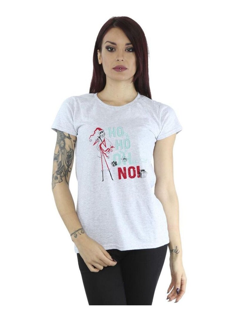Disney - T-shirt THE NIGHTMARE BEFORE CHRISTMAS HO HO NO Gris chiné - Kiabi