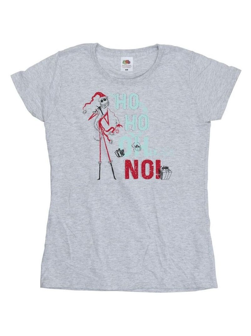 Disney - T-shirt THE NIGHTMARE BEFORE CHRISTMAS HO HO NO Gris chiné - Kiabi
