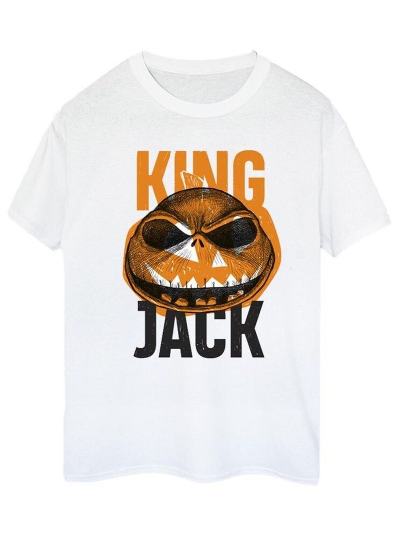 Disney - T-shirt THE NIGHTMARE BEFORE CHRISTMAS KING JACK Blanc - Kiabi