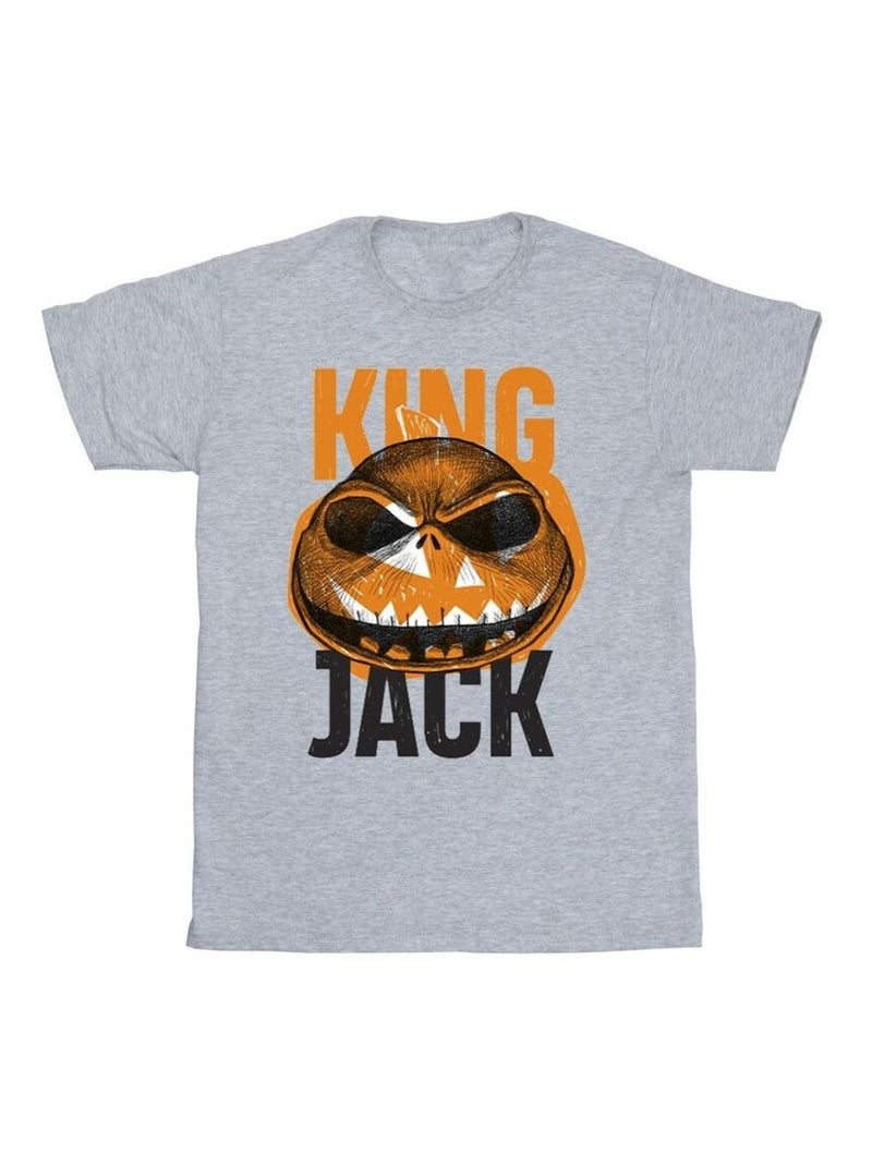 Disney - T-shirt THE NIGHTMARE BEFORE CHRISTMAS KING JACK Gris chiné - Kiabi