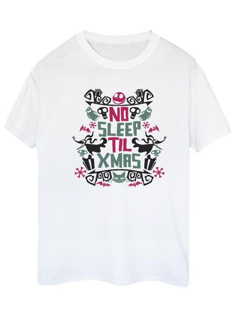 Disney - T-shirt THE NIGHTMARE BEFORE CHRISTMAS NO SLEEP TIL XMAS Blanc - Kiabi