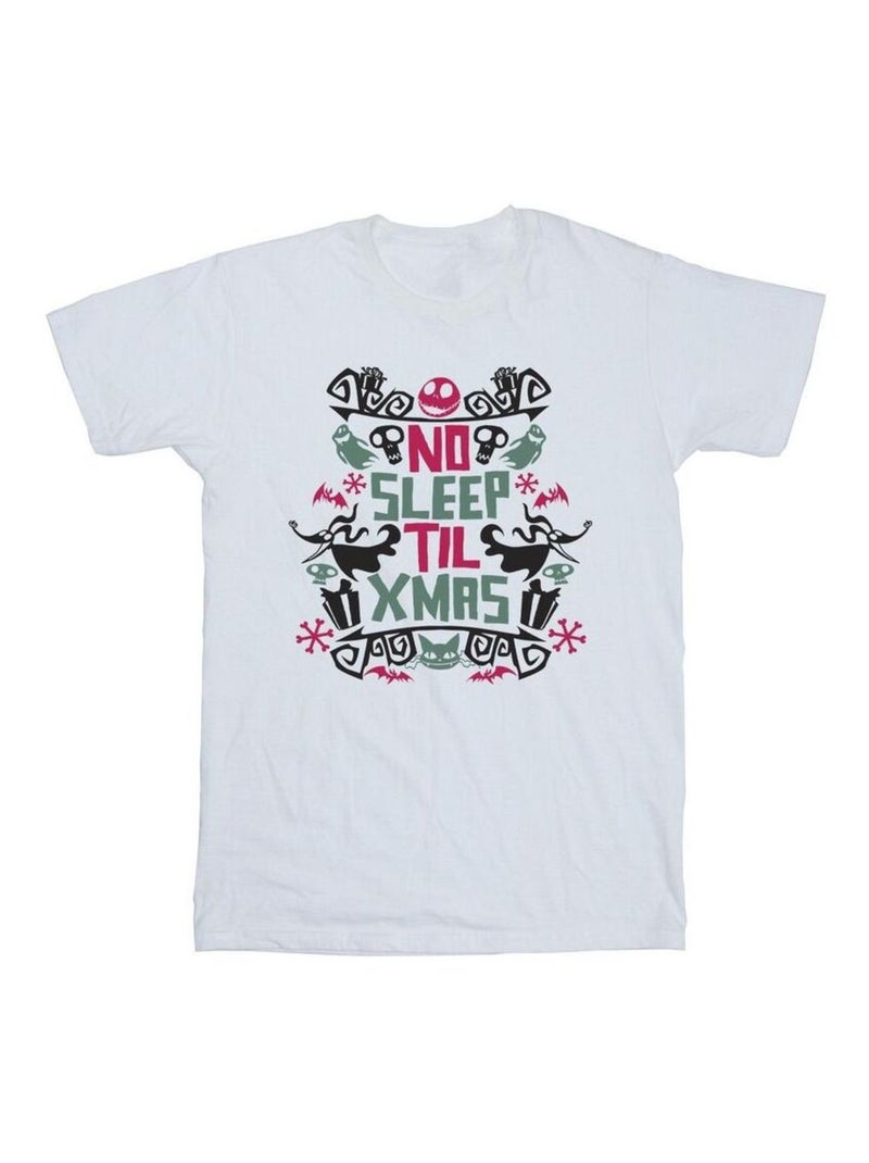 Disney - T-shirt THE NIGHTMARE BEFORE CHRISTMAS NO SLEEP TIL XMAS Blanc - Kiabi