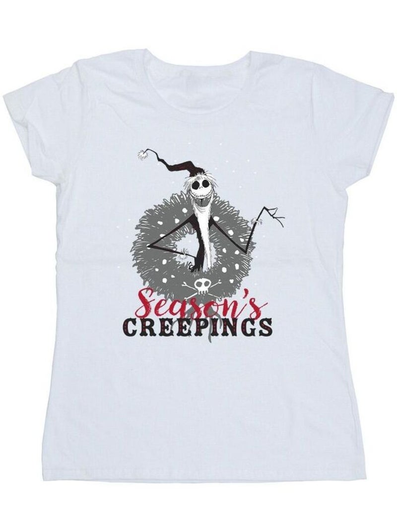 Disney - T-shirt THE NIGHTMARE BEFORE CHRISTMAS SEASONS CREEPINGS Blanc - Kiabi