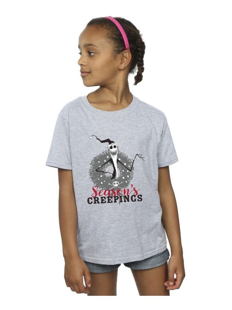 Disney - T-shirt THE NIGHTMARE BEFORE CHRISTMAS SEASONS CREEPINGS Gris chiné - Kiabi