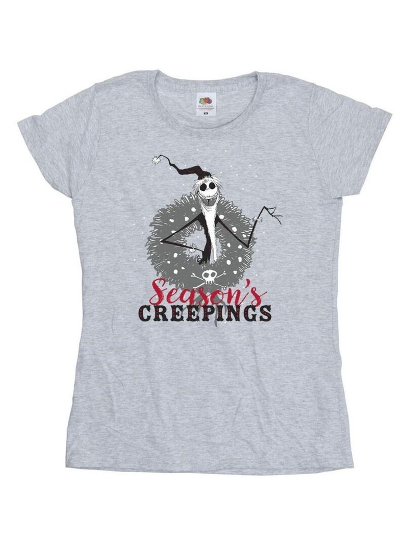 Disney - T-shirt THE NIGHTMARE BEFORE CHRISTMAS SEASONS CREEPINGS Gris chiné - Kiabi