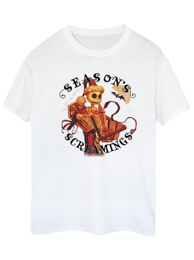 Disney - T-shirt THE NIGHTMARE BEFORE CHRISTMAS SEASONS SCREAMINGS Blanc - Kiabi