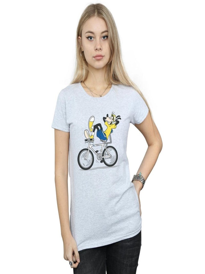 Disney - T-shirt TOUR DE GOOFY Gris chiné - Kiabi